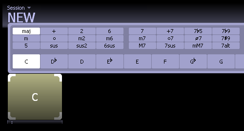 Chord types in extended chord selector for more complex harmonies, advanced chord progressions (e.g. jazz music)
